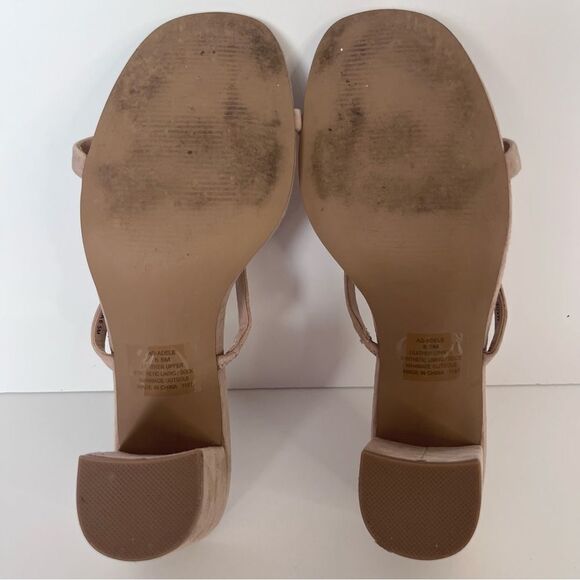 Aqua Adele Open-Toe Block High-Heel Nude Sandals Size 6.5 - Picture 6 of 11